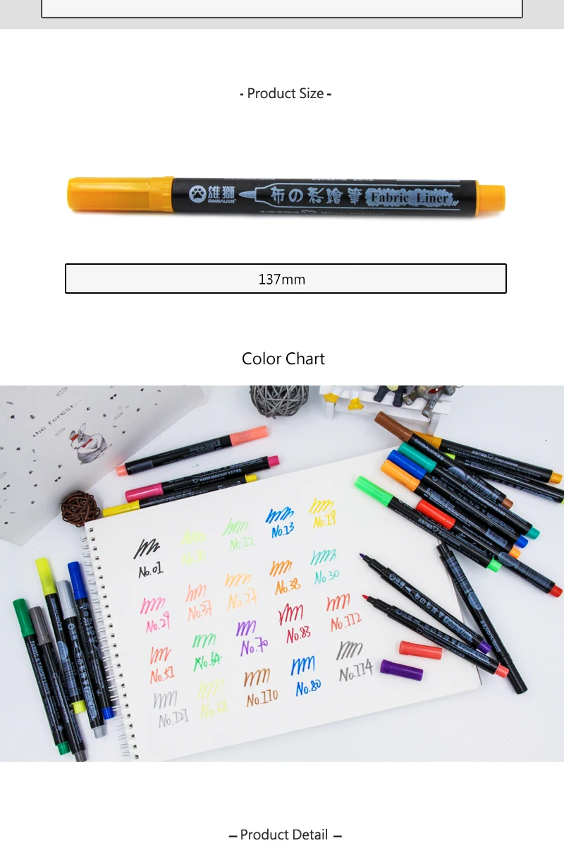 Ткань и футболка лайнер текстиль арт маркер 20 видов цветов перманентные чернила ткань краска цвет DIY дизайн для художника