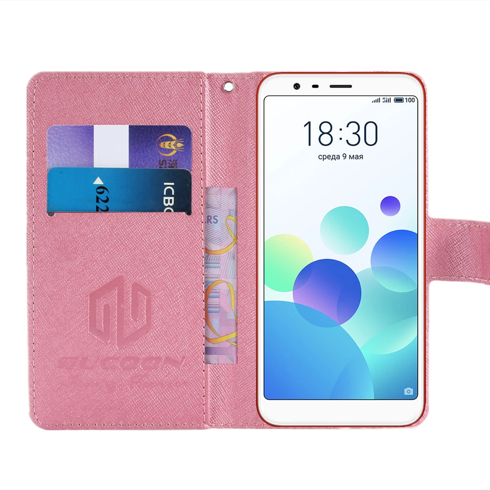 GUCOON الكرتون محفظة حالة ل Meizu M8c 16Xs 16 s ملاحظة 9 غطاء الأزياء بو الجلود جميل بارد يغطي جراب للمحمول والكاميرا بألوان مختلفة مضاد للماء درع