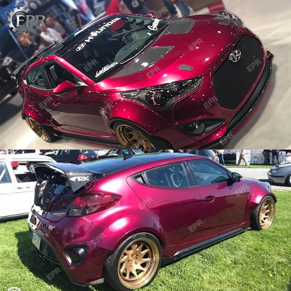 FRP Sema крыло для Hyundai Veloster стекловолокно переднее и заднее вспышки (4 шт.) Комплект