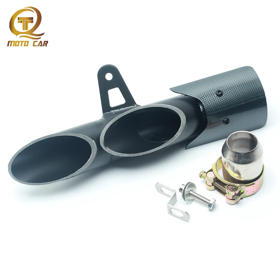 

1pc Refit Exhaust Motorcycle 51mm Muffler Carbon Fibre Exhaust Pipe System Black Two-Hole DB Killer Clamp for Yamaha R6 Toce