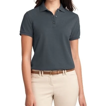 Port Authority L500 Ladies Silk Touch Polo T-Shirt Steel Grey - Large (1)