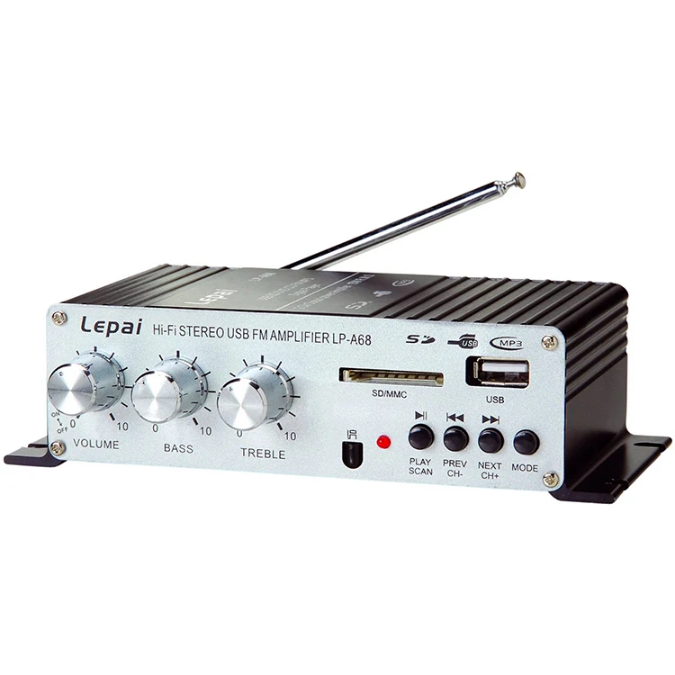 Lepai LP-A68 2x15W Mini Amplifier with Remote USB MP3 Media