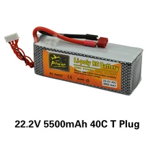 22.2V 5500mAh Lipo Battery T plug XT60 Plug 40C 6S Rechargeable for RC Helicopter Car Boat Part Drone Li-polymer Batteries
