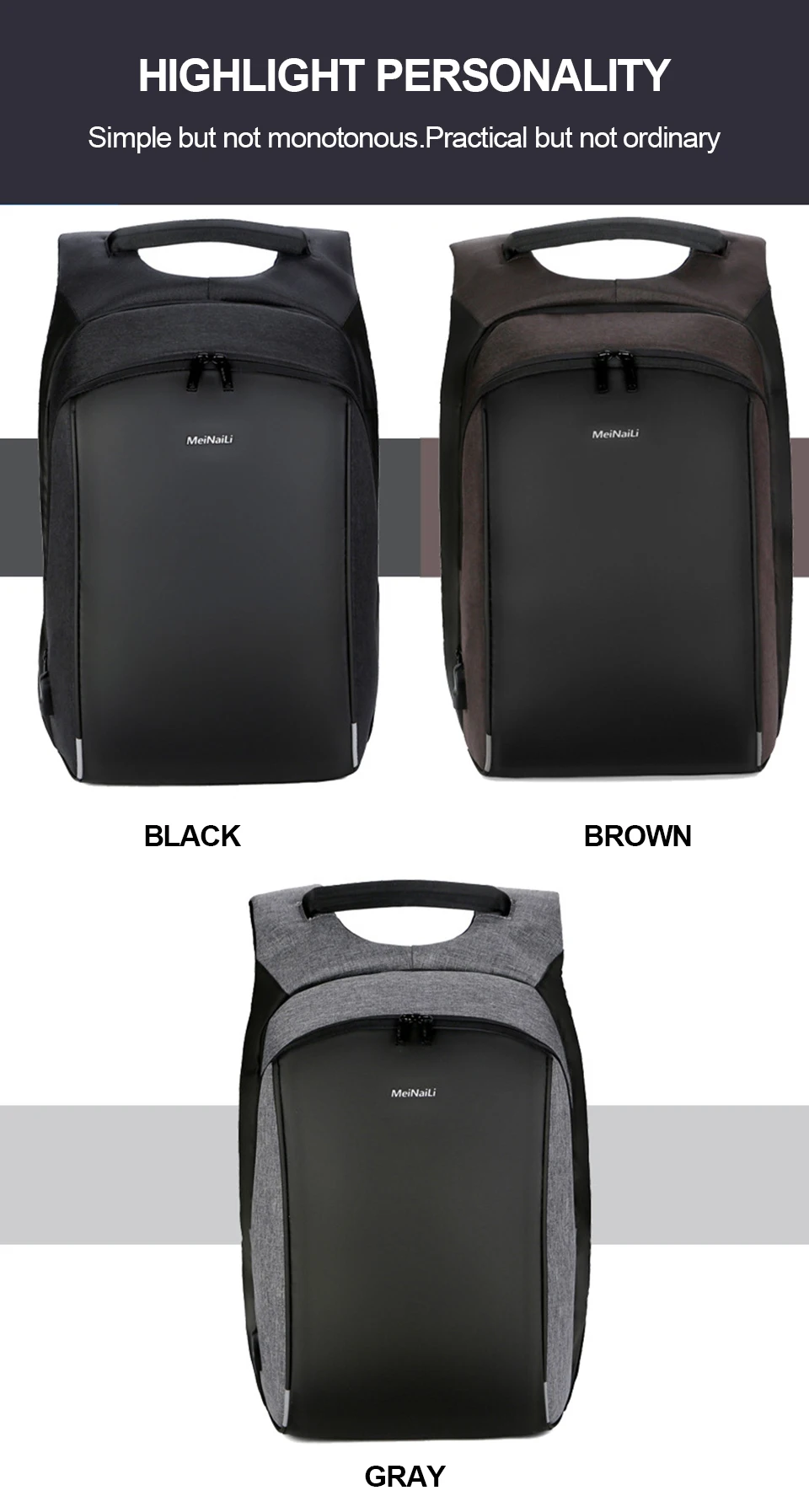 17 inch Laptop 15.6 Men Backpack Male Business Backpacks Anti Theft Student Mochila Bags Waterproof Travel USB Charging Bagpack (7)