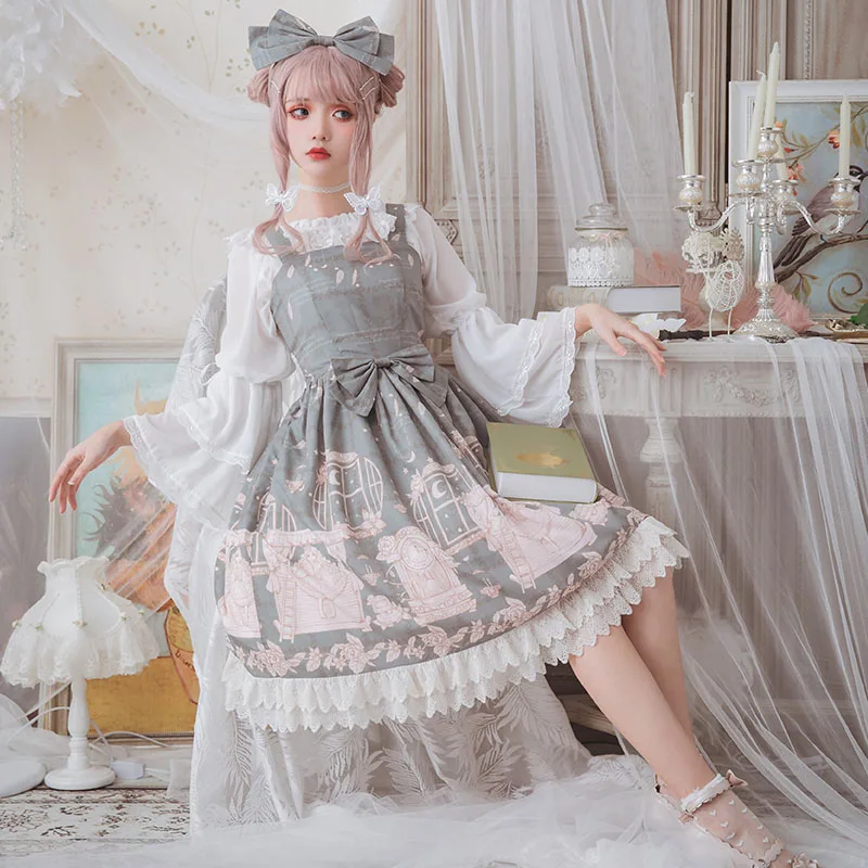 

2019 New Original Design Lolita Dress Girl Lace Lolita Royal Court Retro Dress Only Strap Dress