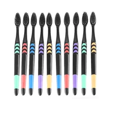 10 шт зубная щетка двойная Ультрамягкая зубная щетка бамбук древесный уголь нано щетка Зубная щетка для ухода за зубами для поддержания гигиены зубов щетка