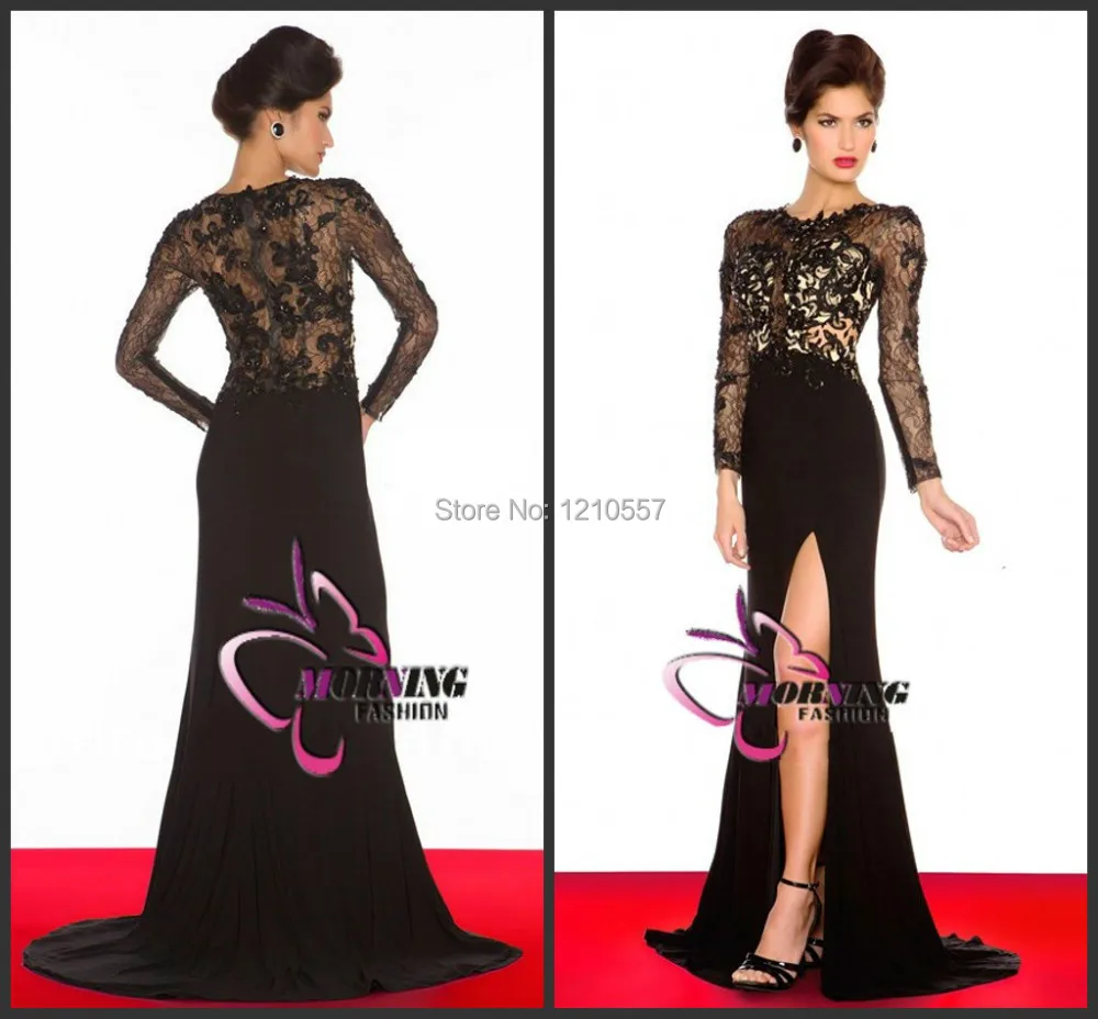 Fast Shipping Black Lace Embroidery Chiffon Gorgeous Laceof the Bride Dress Evening | Свадьбы и торжества