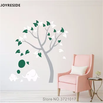 

JOYRESIDE Tree With Elephant Wall Decal With Bollon Vinyl Sticker Cute Home Kids Children Bedroom Decor Interior Design A668