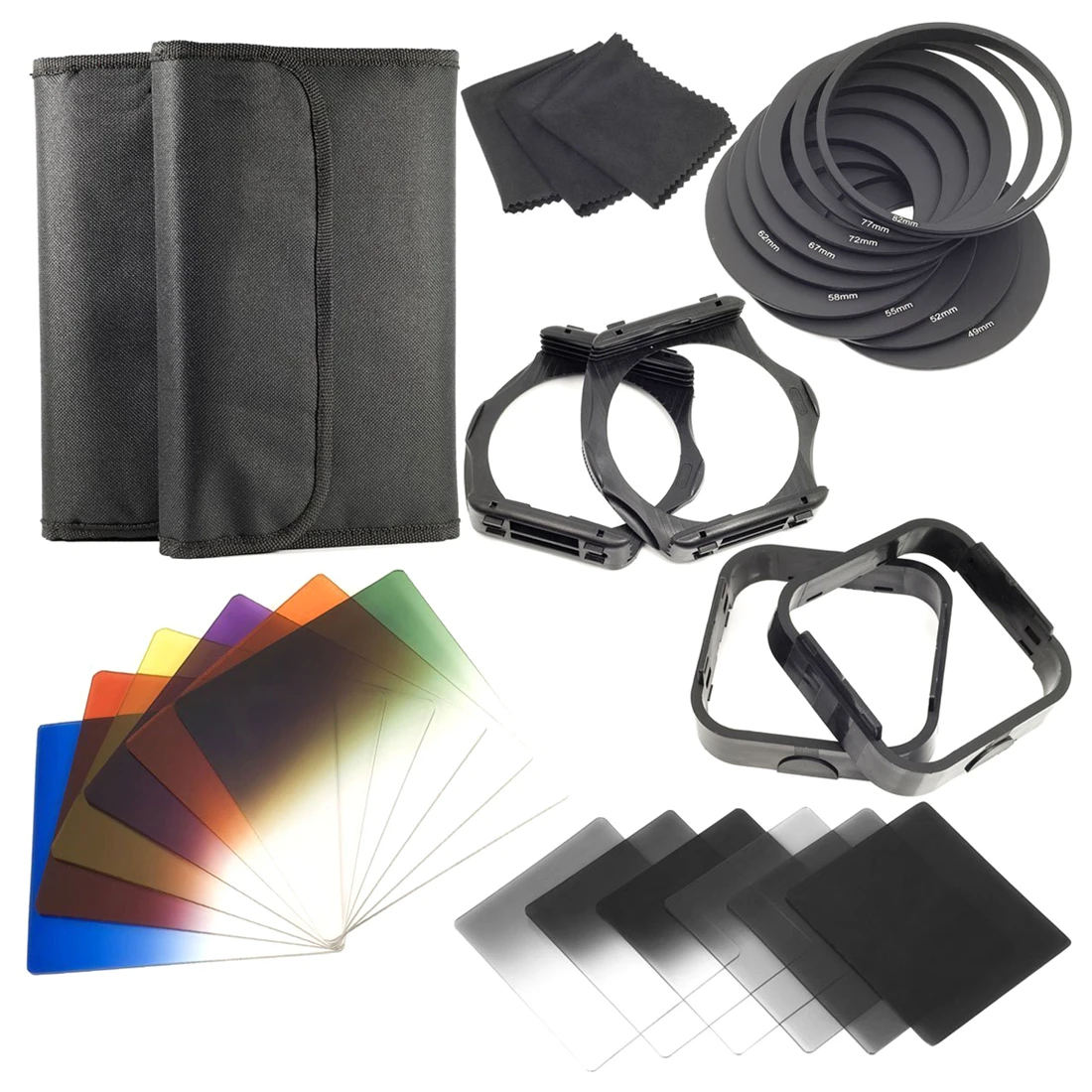 

SCLS 1 set Filters + Ring Adapter FOR cokin p series LF142, 6pcs ND Filters + 6pcs Gradual Color Filter + 9pcs Ring Adapt