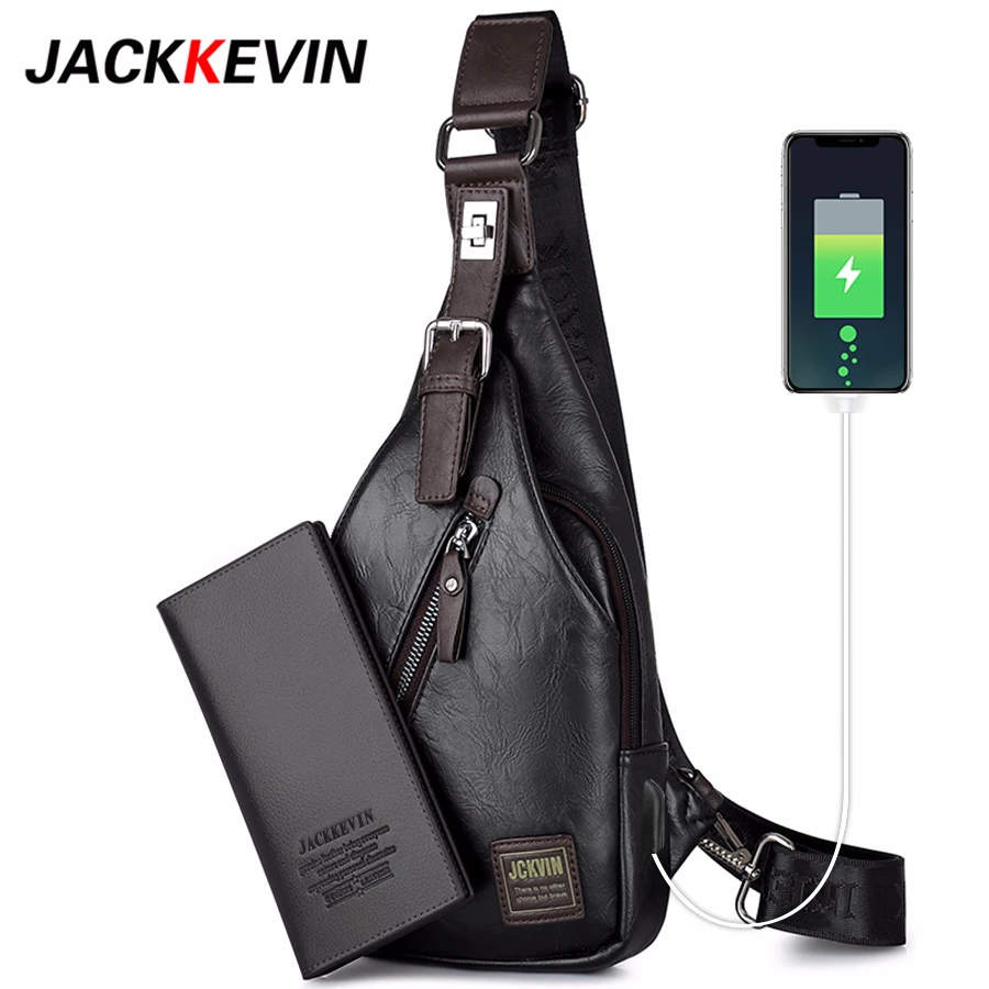 JackKevin, мужские нагрудные сумки, модная мужская сумка-мессенджер, устойчивая вращающаяся кнопка, открытая дорожная сумка через плечо, Мужская поясная сумка