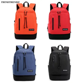 

Large Capacity Anti-theft Men Women with USB Charger Port Backpack Laptop Notebook Travel School Bag THINKTHENDO 2019 New