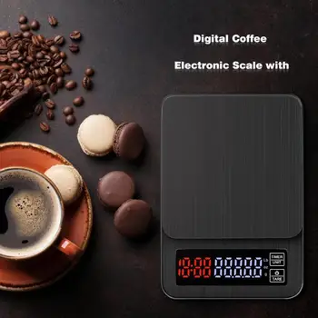 

Digital Scale Kitchen Pocket Scale Coffee Electronic Scale with Timing USB Power Socket 3/5/10kg Weighing Scale