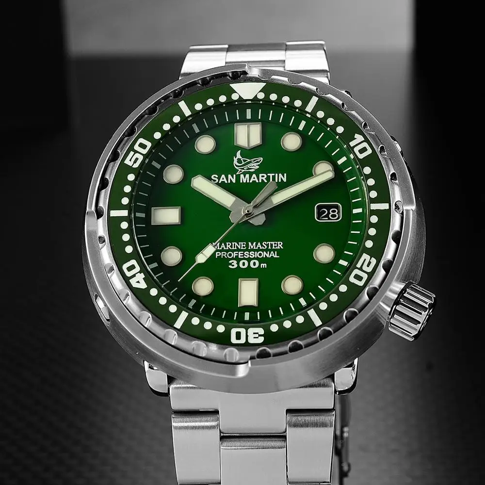Автоматические часы San Martin Tuna SBBN015 модные NH35 со стальным механизмом