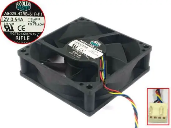 Кулер Мастер A8025-42RB-61P-P1 DC 12V 0.54A 80x80x25 мм 4-провод Сервер вентилятор охлаждения |