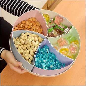 

Wheat straw dried fruit plate compartment with lid multi-grain candy box snack plate wedding new year fruit plate