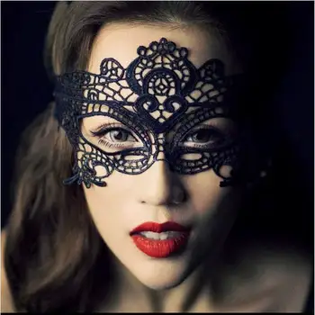 

DHL Free shipping 100pcs Black Sexy Lace Mask Cutout Eye Mask for Halloween Masquerade Party Fancy Dress Costume
