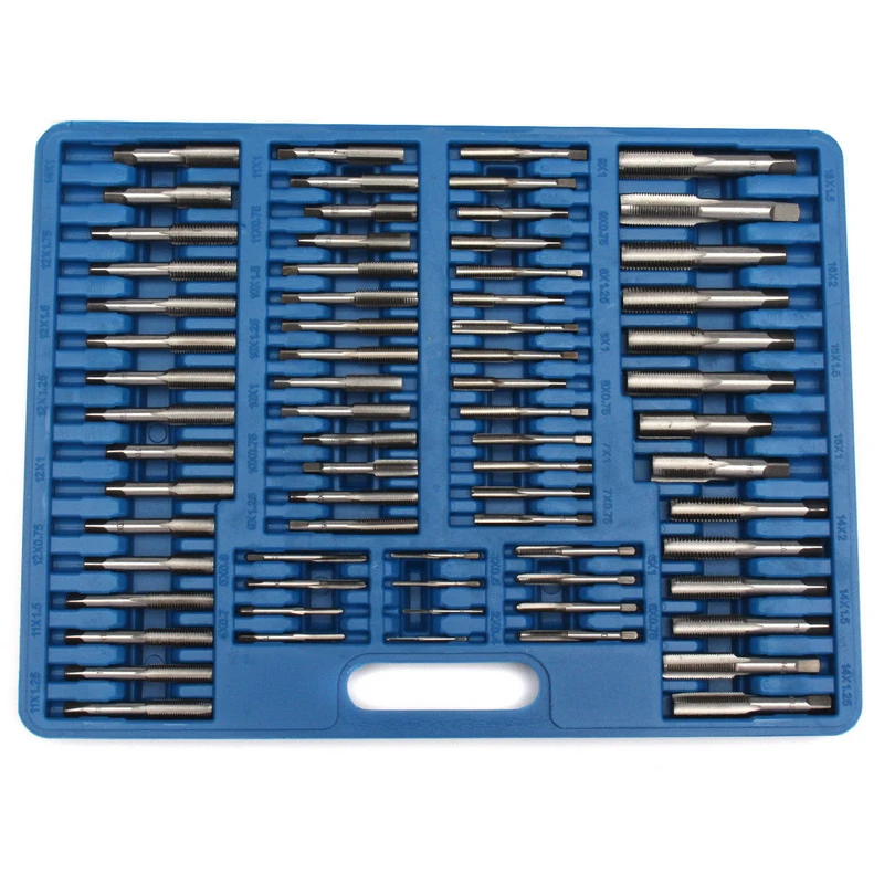 DWZ 110pcs Metric Tap and Die Set Thread Cutting Edge Holder Repair Tool With Case