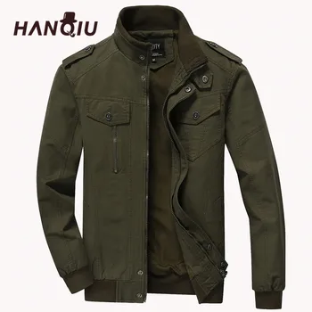 

HANQIU Plus Size 6XL Brand Bomber Jacket Men Autumn Cotton Male Cargo Coat Army Military Men Cargo Jacket Jaqueta Masculino