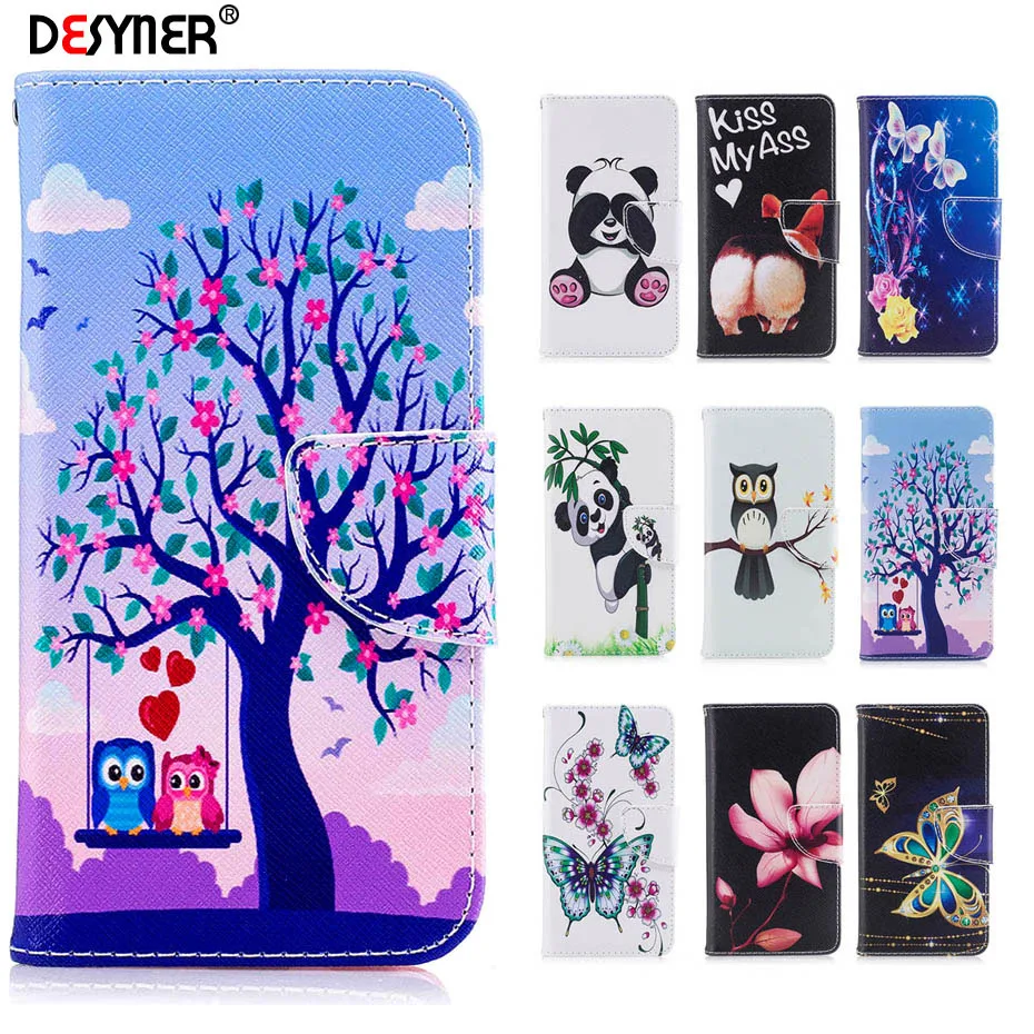 

Desyner PU Leather Case For huawei Mate 10 Case Fashion Colorful Wallet Painted Cover for Mate 10 With Stand Card Slot