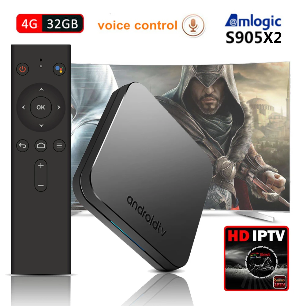 

MECOOL KM9 Android 9.0 Smart TV Box 4GB RAM 32GB ROM with Voice Search Remote Control Dual Wifi BT 4K UHD HDR Set Top Boxes