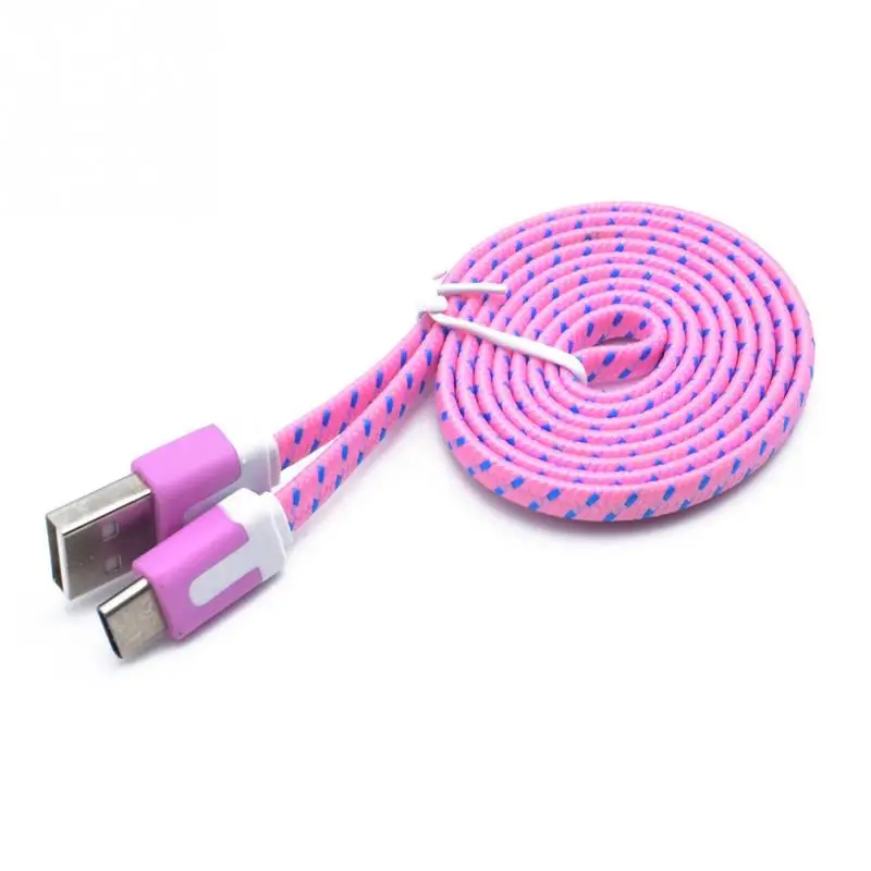 Мини V8 разъем 3 фута веревка микро USB быстрое зарядное устройство провод зарядный кабель синхронизации данных для huawei Xiaomi Android 1 м/2 м/3 м - Цвет: Pink