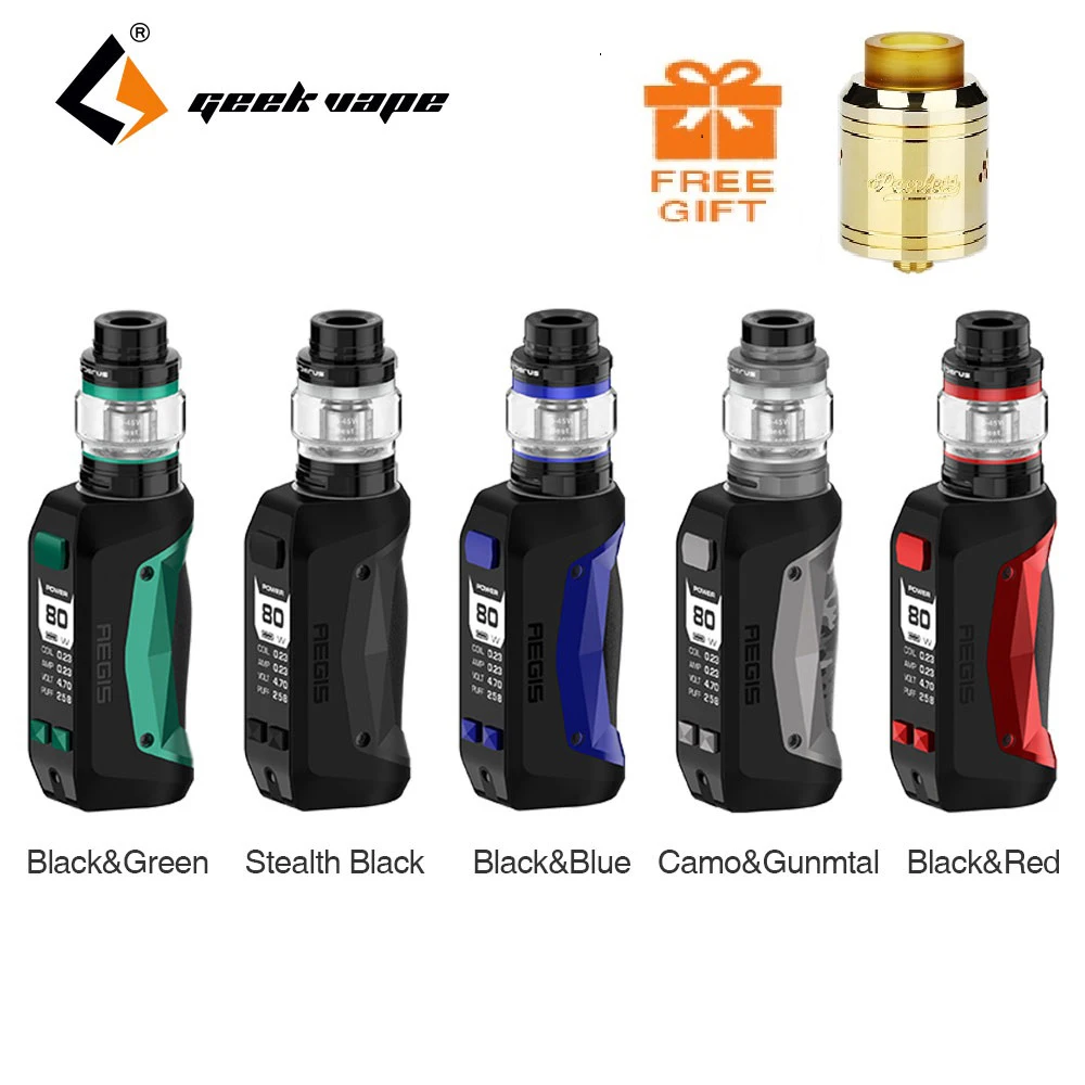 

Free Peerless RDA !!! Geekvape Aegis Mini Kit 2200mAh with 5.5ml Cerberus Subohm Tank Waterproof Design Vs Aegis Legend Ecig Kit