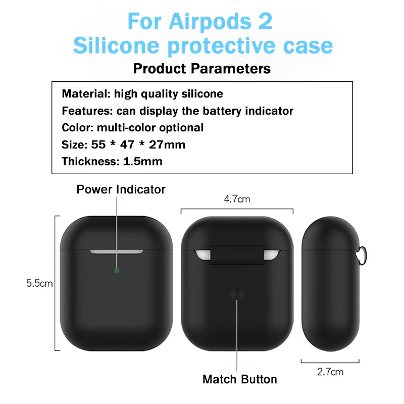 Беспроводной защитный чехол для наушников для Apple AirPods Мягкий силиконовый чехол Bluetooth коробка для наушников Защитный для AirPod Тонкий чехол s