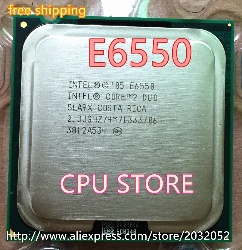 Оригинальный процессор lntel E6550 настольный 2 Duo ЦПУ 33 ГГц 4 Мб/1333 МГц LGA 775 (100% рабочий)