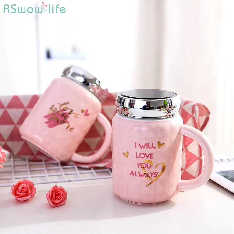 Чашка Mark Cup для офиса бытовая чашка питьевой воды влюбленных студентов розовая