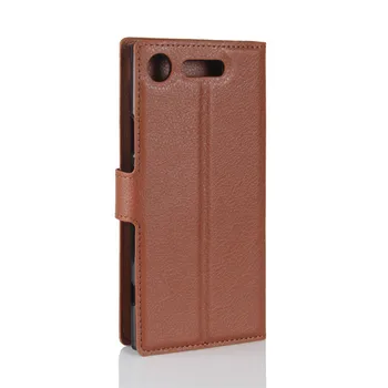

Brown/Card Slots Pockets Holder Flip Wallet Protective Accessories With Stand Feature Cover For Sony Xperia XZ1 Wallet Case