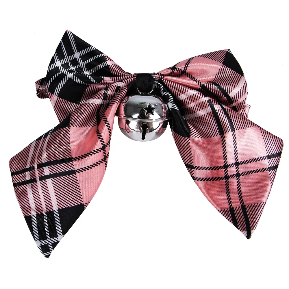 Регулируемый галстук-бабочка галстук воротник с колокольчиком Хэллоуин Рождество банты для собак для домашних животных шеи галстук-бабочка для собаки бабочка для собак кошки деко - Цвет: Pink