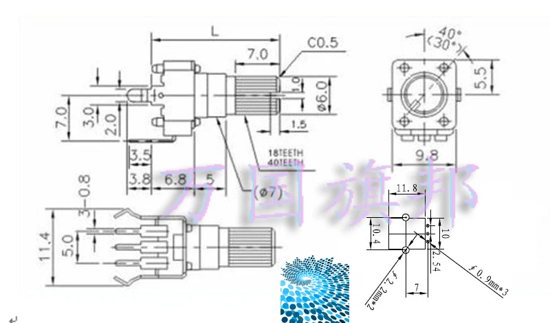 Delivery.09320902 потенциометр B103 10 B10K K маленьки евертикальные вала, полуоси