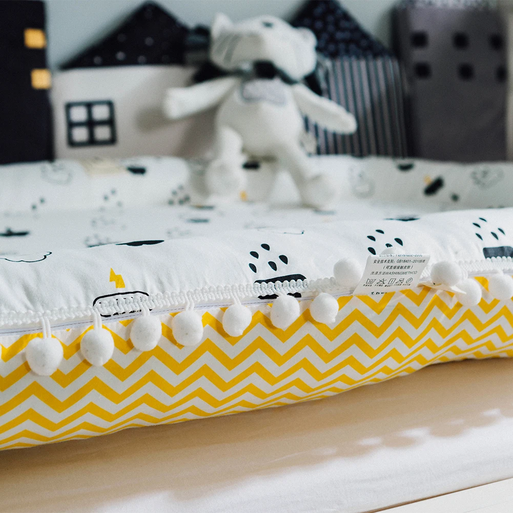 Детские Гнездо мультфильм печати Bionic кровать раскладная съемные моющиеся портативная детская кроватка Многофункциональный
