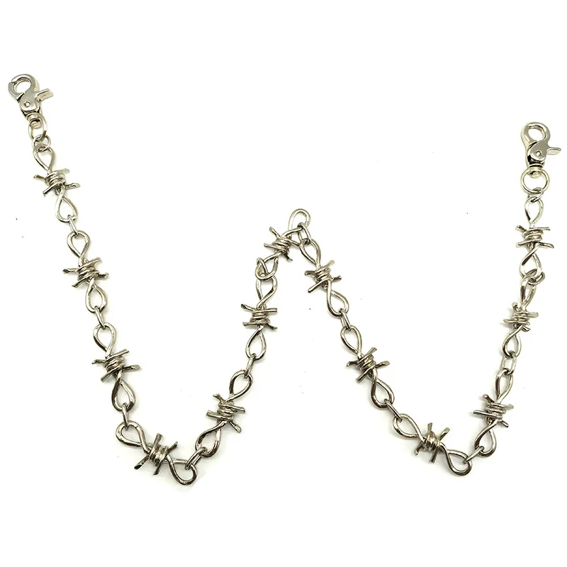 Rock punk metal thorns iron pants chain wallet chain necklace bracelet three-piece