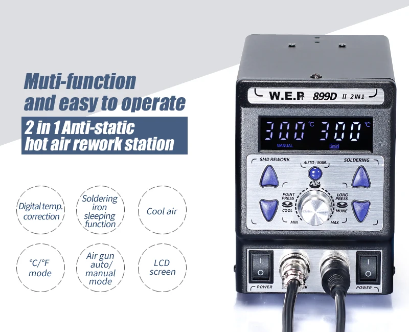 WEP 899D-II 8786D Модернизированная версия наладочная станция для пайки BGA цифровой дисплей SMD паяльная станция