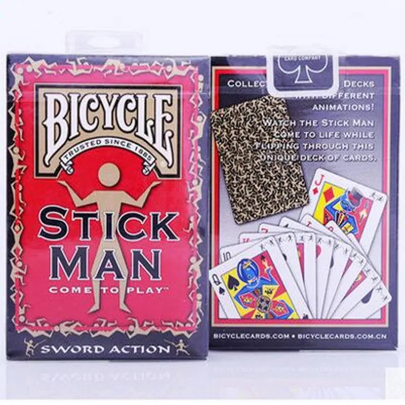 

HIgh Quality Original Imported Matches Single license Plate Bicycle Poker Stick Man Bicycle Magic Playing Cards 1pcs Mgiac Props