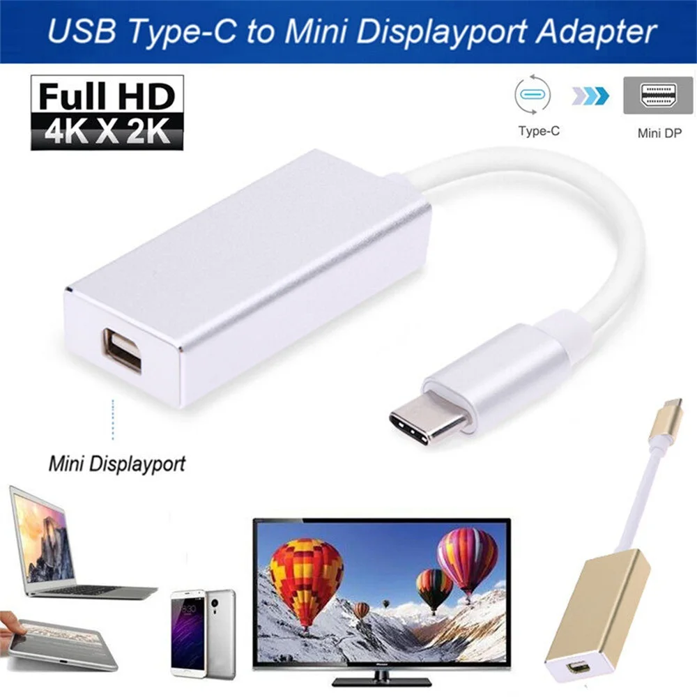1 шт. USB 3,1 type C к DisplayPort/мини преобразователь дисплейного порта Стандартный DP USB-C адаптер для Macbook Pro mini DP Женский конвертер