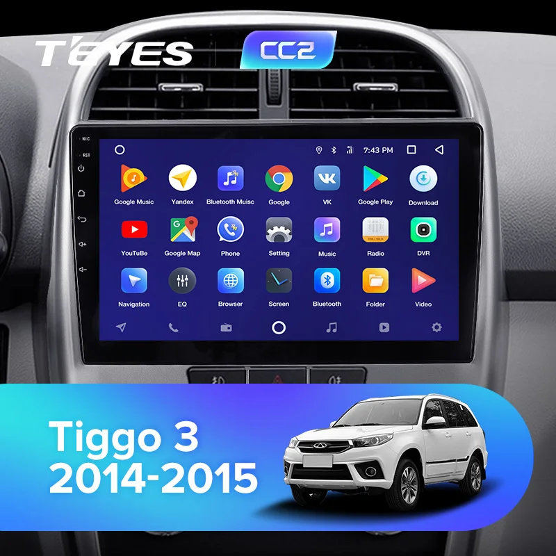 Excellent TEYES CC2 For Chery Tiggo 3 2014 2015 Car Radio Multimedia Video Player Navigation GPS Android 8.1 No 2din 2 din dvd 2