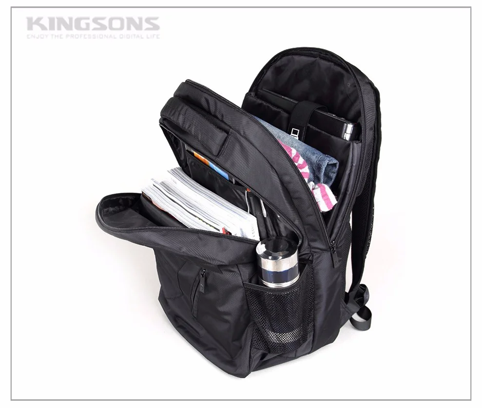 Kingsons фирменный рюкзак для ноутбука черный для мужчин Bagpack женщин классические сумка Mochila мальчика рюкзак школьные ранцы для подростков