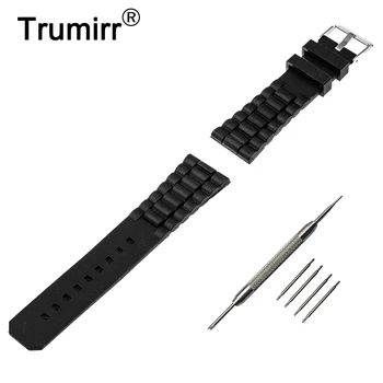 

24mm Silicone Rubber Watchband for Sony Smartwatch 2 SW2 Replacement Watch Band Resin Strap Stainless Steel Buckle Bracelet