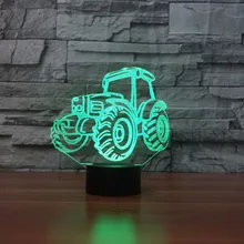 Дизайн SUV креативный ночник красочные изменения 3D светодиодный моделирование лампы реалистичные автомобильные акриловые украшения дома лампа