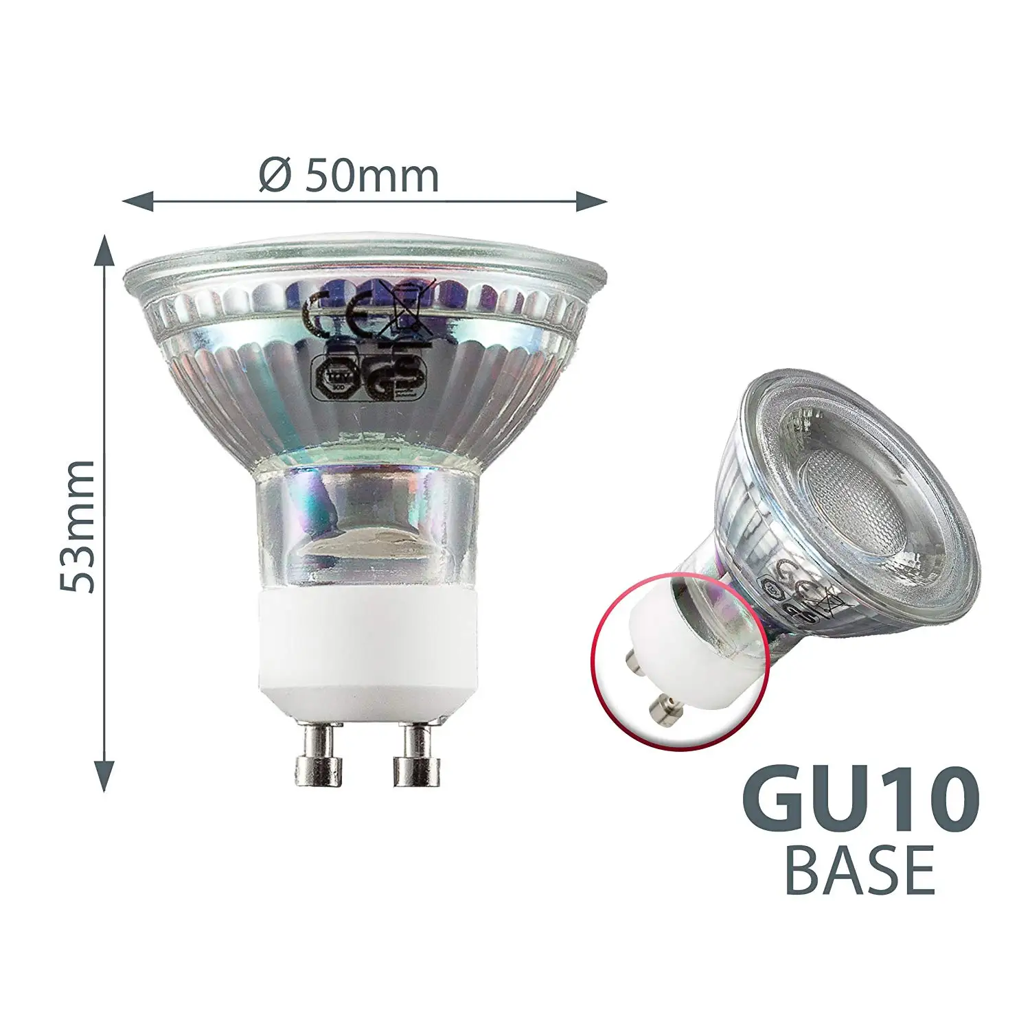 1 AMPOULE LED MAISON GU10 12W 220V - COULEUR BLANC CHAUD 3000K