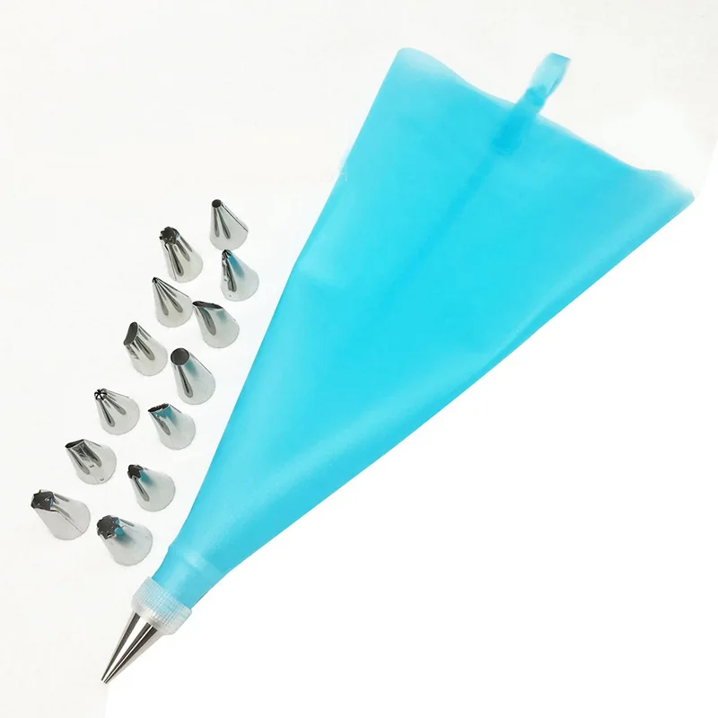 

Urijk 8 PCS/Set Silicone Kitchen Accessories Icing Piping Cream Pastry Bag 6 Stainless Steel Nozzle DIY Cake Decorat Tips Set