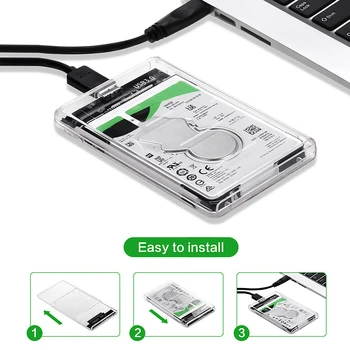 

USB 3.0 High Speed External Hard Drive Enclosure Storage Box Case for 2.5inch Serial Port 7/9.5mm SATA SSD Support Hot Plug UASP