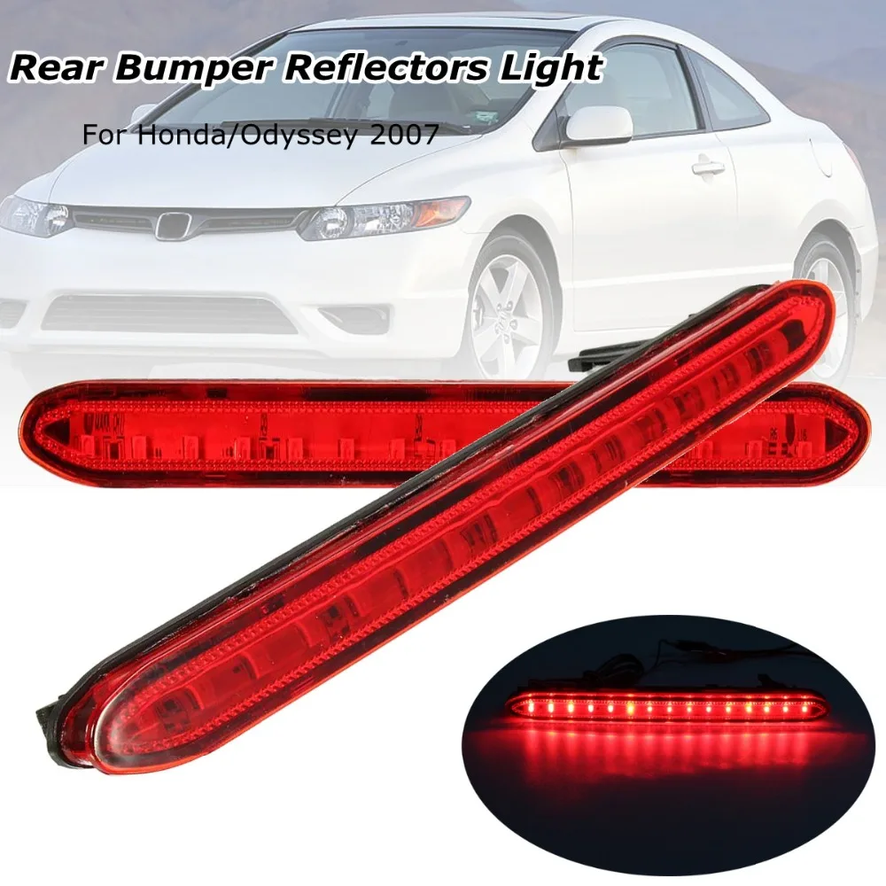 2Pcs Red Rear Bumper Reflectors Light Brake Parking Warning Night