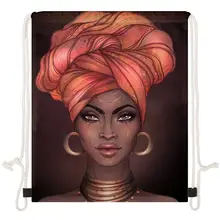 INSTANTARTS Африканский черный дизайн для девочек сумки на шнурке повседневные дорожные рюкзаки для хранения на плечо женские мягкие сумки для шоппинга