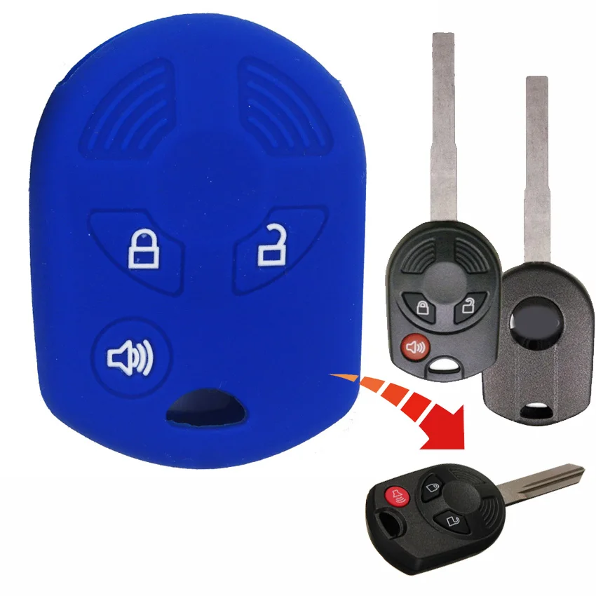 

For Ford Escape Connect SAAB TID AERO Transit 3 buttons Silicone Car Key Case Cover Soft Washable