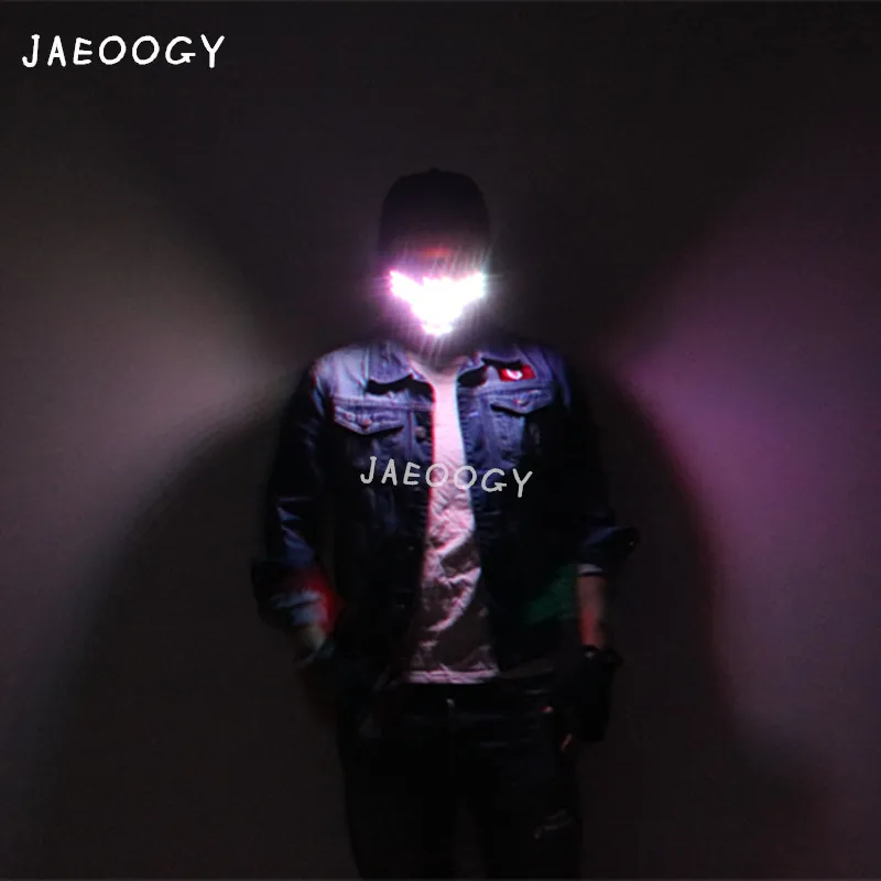 

High quality LED luminous mask bar night club DJ performance fluorescent face punk seven color blinking laser gathering party