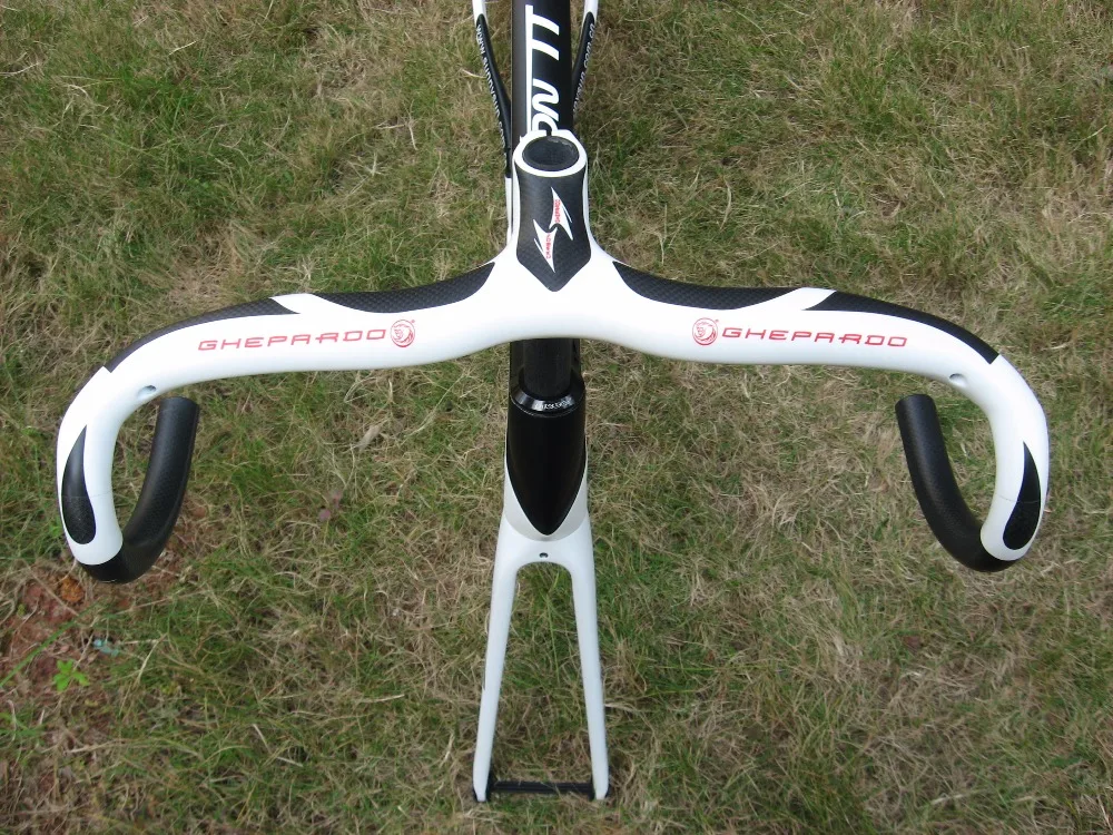 

Special discount ! Free Shipping! Carbon Integrated Bike Handlebar with Internal Routing White/Black