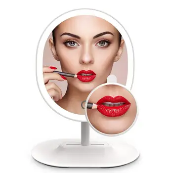 

Makeup Mirror Rechargeable LED Lighted with 1X / 5 X Magnification USB Rechargeable Vanity Mirror Touchscreen Dimmable LED Light